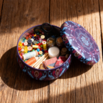 Colorful Blue with Purple Tinplate Jar