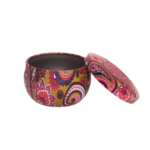 Colorful Yellow with Pink Lind Tinplate Mini Jar