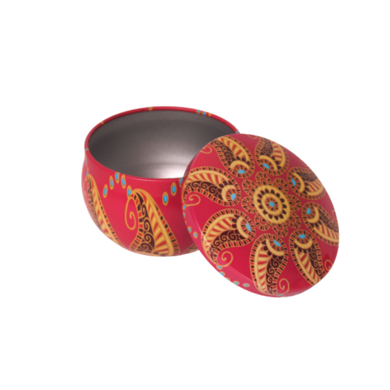 Colorful Red with Orange Design Tinplate Mini Jar