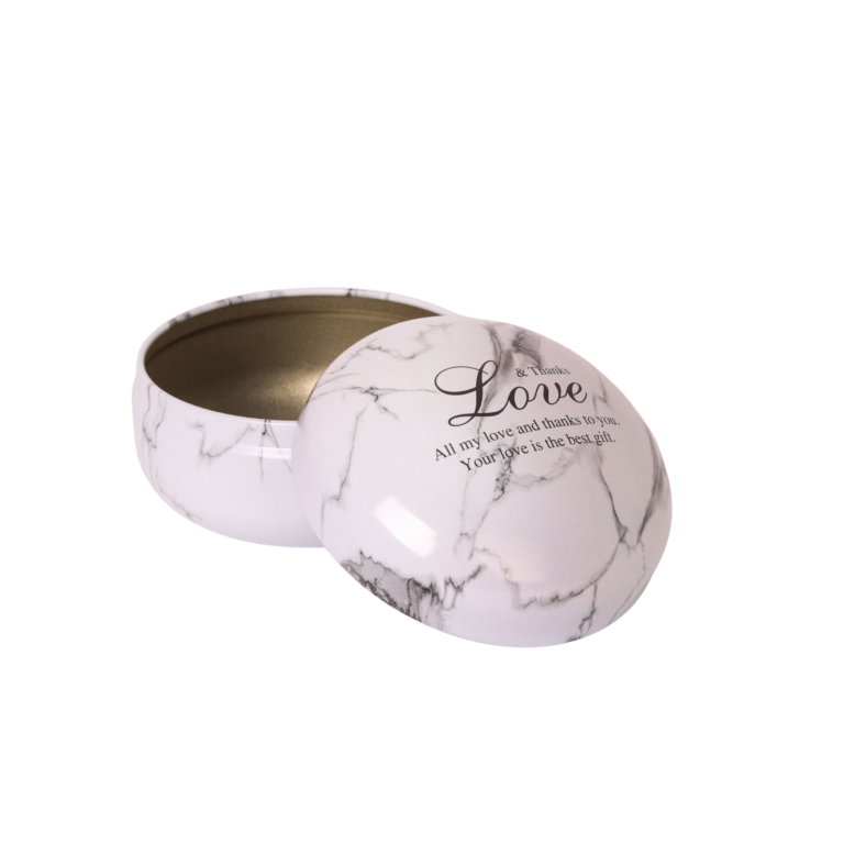 Marble Tinplate Container with lid