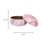 Marbled Red & White Design Tinplate Container