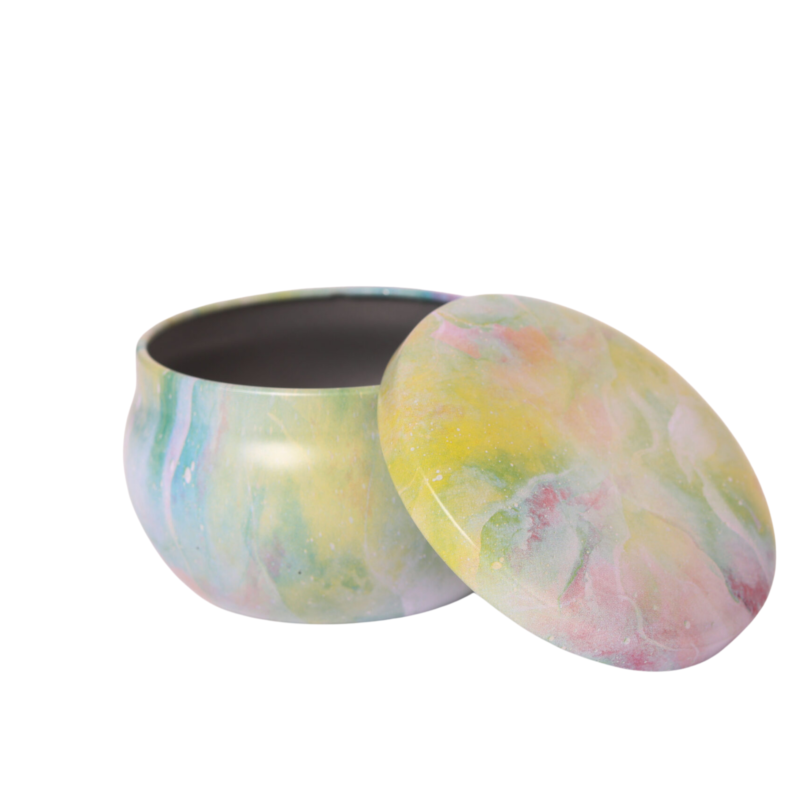 Pastel Color Metal Storage Tin with Lid
