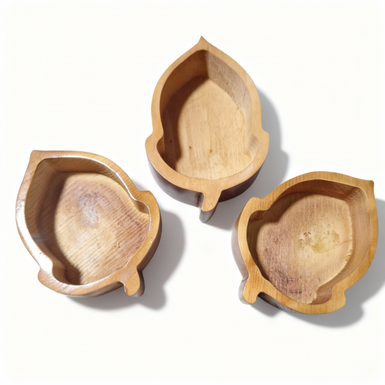 Leaf-Shaped Wooden Bowls