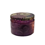 Purple Embossed Glass Storage