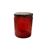 Red Embossed Glass Storage Jar
