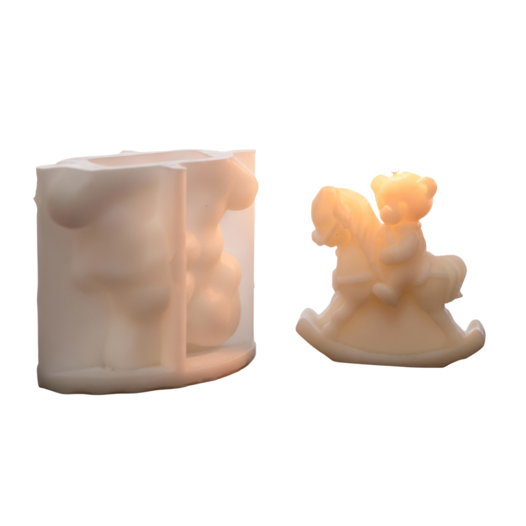 Horse with Teddy Rider Silicone Mold