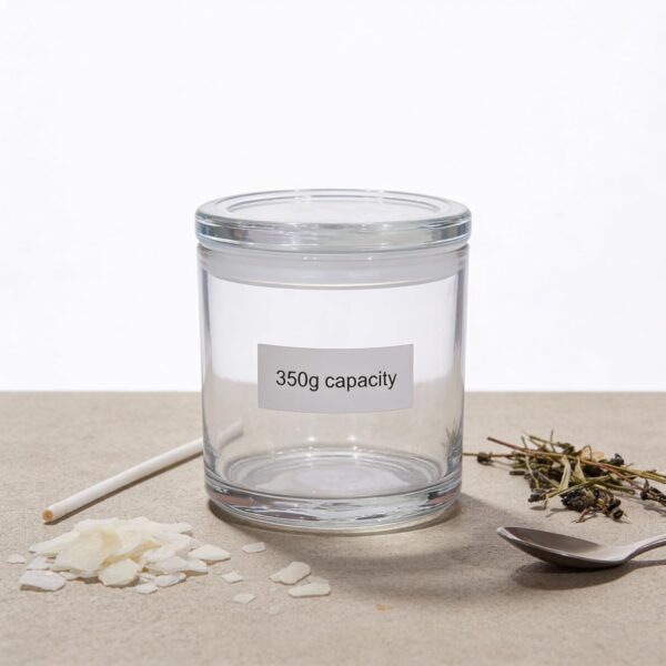 Clear Glass Candle Jar 350g with Lid.
