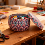 Colorful Purple Mandella Tinplate Jar