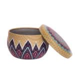 Beige with Dark Purple Tinplate Jar