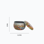 Light Blue Metal Storage Jar with Lid