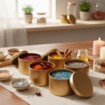 Gold Round Metal Storage Tins with Lids – 150g Capacity, 6x8 cm