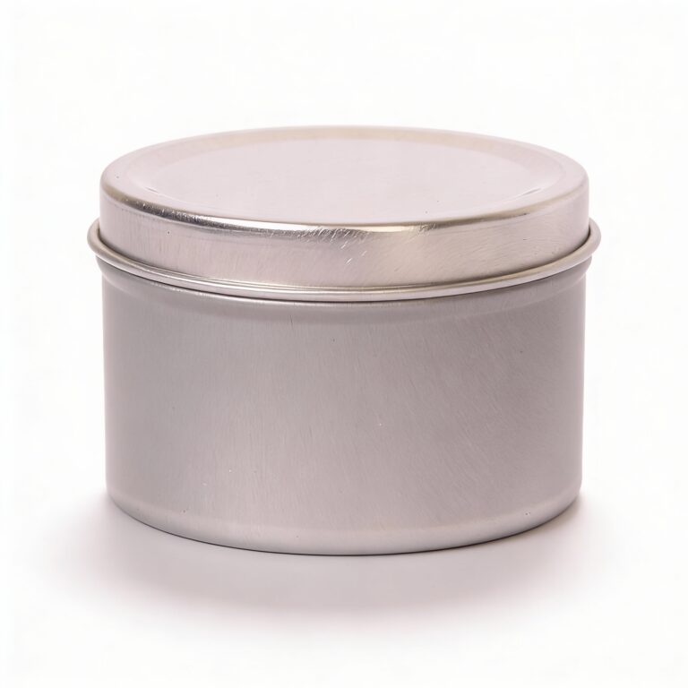 Silver Round Metal Storage Tin with Lid 100g