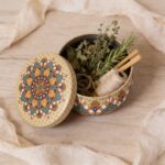 Brown Mandala Metal Storage Tin with Lid – 5x7.5 cm