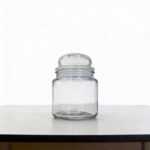 Clear Glass Storage Jars with Lids, 350g, 13x9 cm