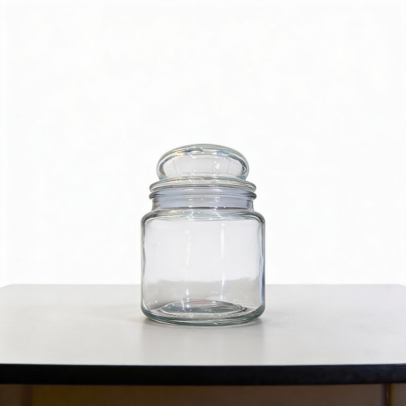 Clear Glass Storage Jars with Lids, 350g, 13x9 cm