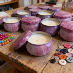 Pink Tinplate Storage Container with Lid