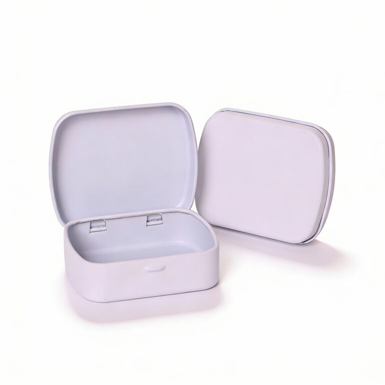 White Tinplate Storage Jar 1.7×6 cm