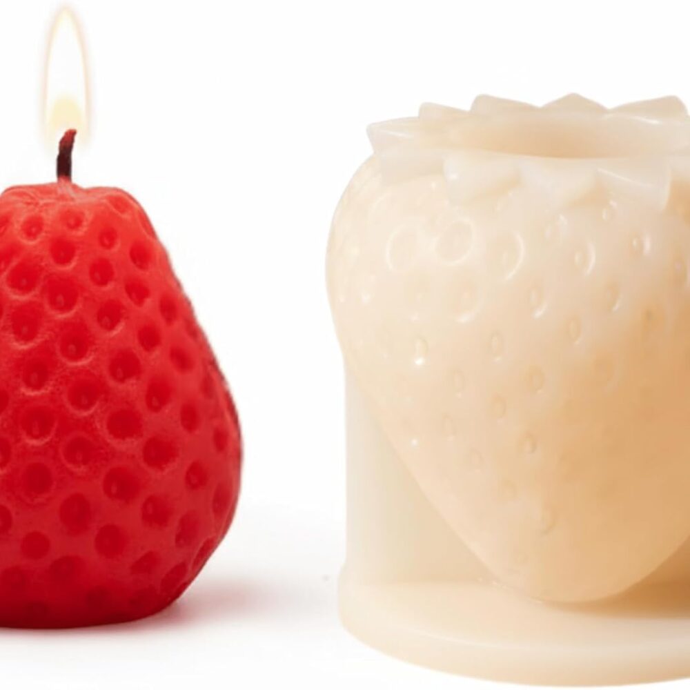 3D Strawberry Silicone Mold for Candle and Soap Making, 40g Capacity