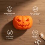 3D Pumpkin Silicone Candle Mold, 8x4 cm, 180g