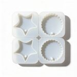 4-Cavity Silicone Mold for Candles and Soap – 2 Stars & 2 Circles DIY Mold