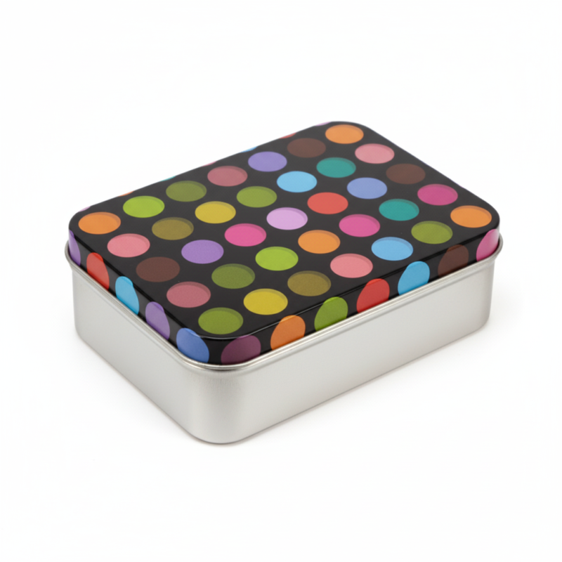 Silver Metal Tinplate Storage Container with Black Lid – 100g