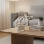 Transparent Glass Candle Container with Silver Lid