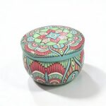 Mint Green Mandala Metal Storage Tin 5 × 7.5 cm – 100g Capacity