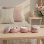 Pink Floral Tinplate Storage – “Save the Date” Decorative Metal Tin 75g