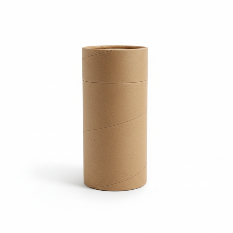 Large Round Kraft Paper Storage Box with Lid – 17 × 8.8 × 12 cm