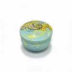 Baby Blue Metal Storage Tin with Yellow Design – 50g Capacity