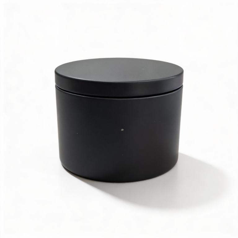 Black Metal Storage Tin 180g – Tinplate Organizer for Candles & Accessories