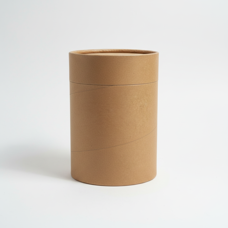 Round Kraft Paper Storage Box with Lid – 15.5 × 12 cm