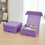 Purple Cartoon Storage Box – 20 × 20 cm