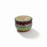 Green Mandala Metal Storage Tin 5 × 7.5 cm – 100g Capacity