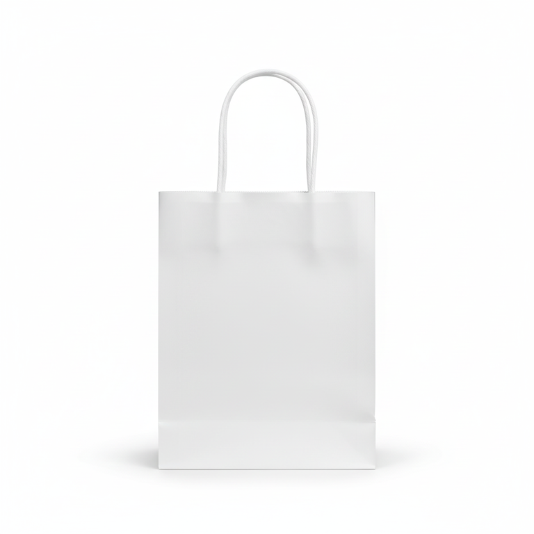 Small White Paper Gift Bag – 17 × 15 cm